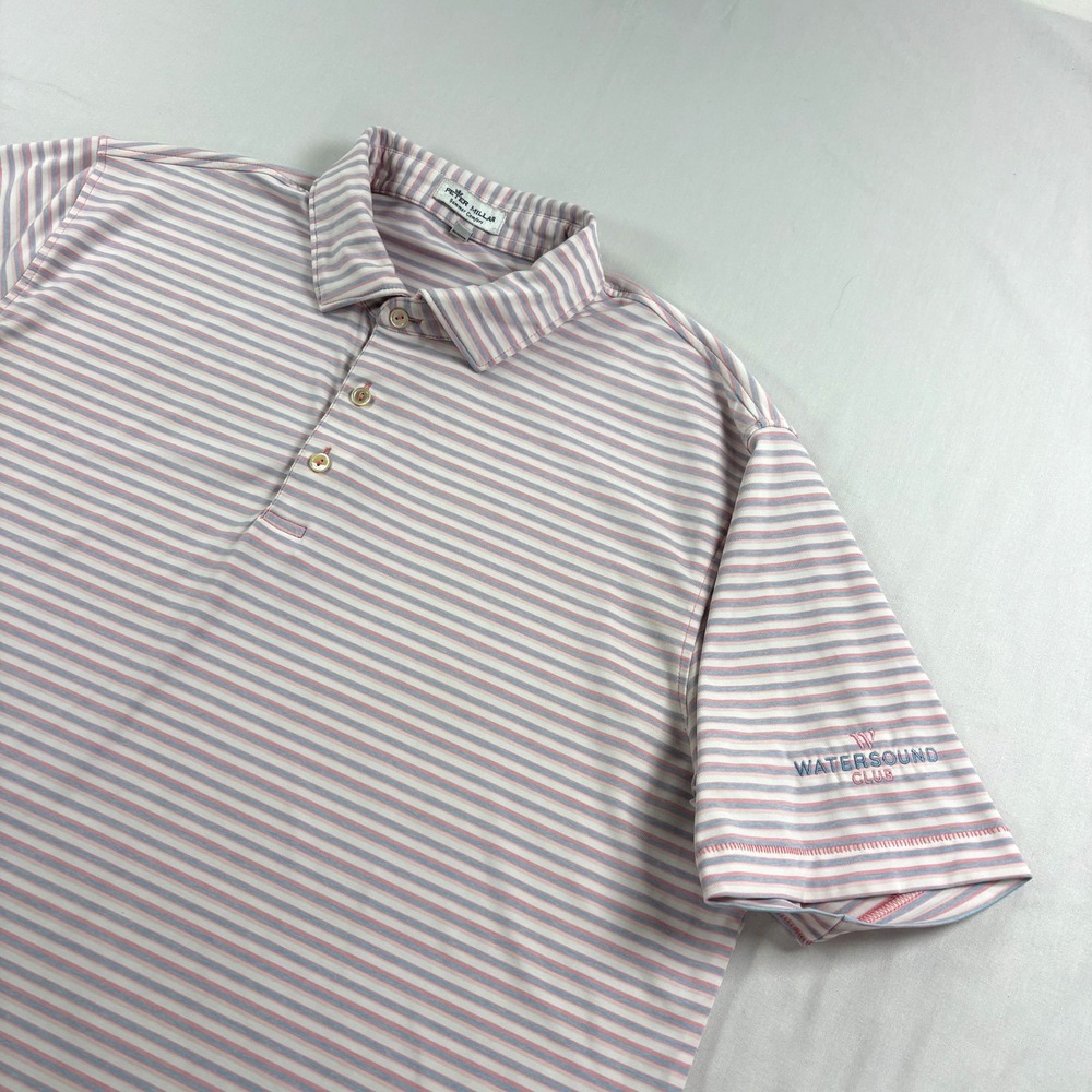 Peter Millar Shirt Mens L Watersound Club Golf Polo Summer Comfort Performance